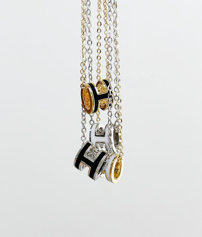 H Initial Simple Necklace