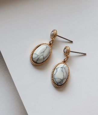Kaya vintage turquoise gemstone round drop earrings